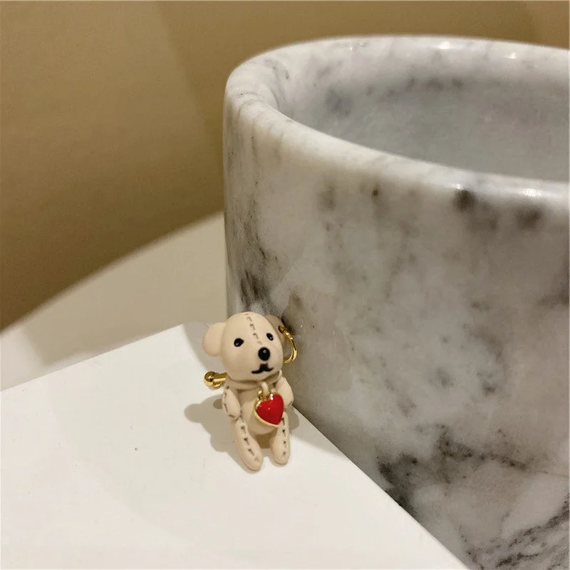 LOVOACC Lovely Cartoon Bear Red Love Heart Clip Earrings for Women Girls Ecru Leather Small Animals Earrings Cute Accessories
LOVOACC Lovely Cartoon Bear Red Love Heart Clip Earrings for Women Girls Ecru Leather Small Animals Earrings Cute Accessories
