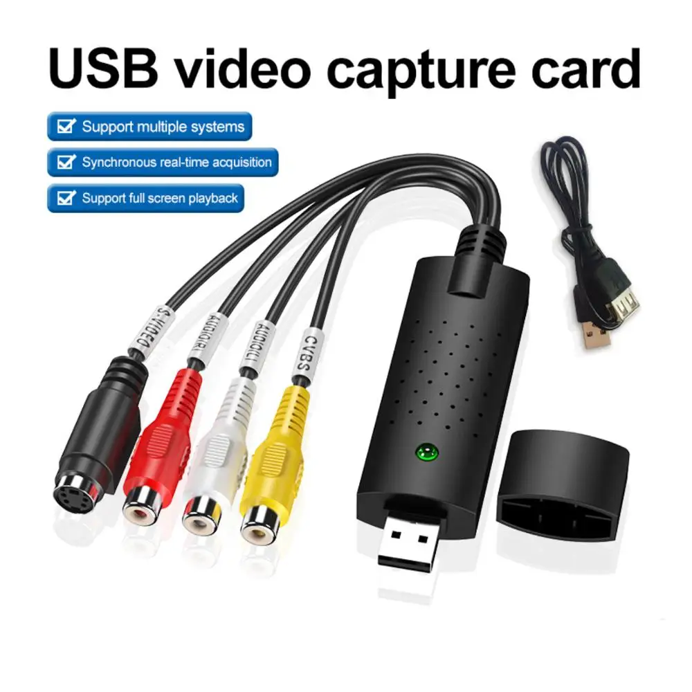 USB карта видеозахвата ТВ аудио DVD DVR VHS в цифровой конвертер AV видеозапись для окон