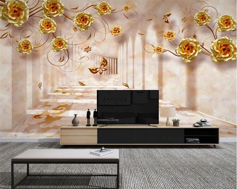 beibehang Photo Wallpaper European Pattern Roman Column Fantasy Flower Golden Rose Living Room Sofa TV Background Wall 3D Mural
beibehang Photo Wallpaper European Pattern Roman Column Fantasy Flower Golden Rose Living Room Sofa TV Background Wall 3D Mural