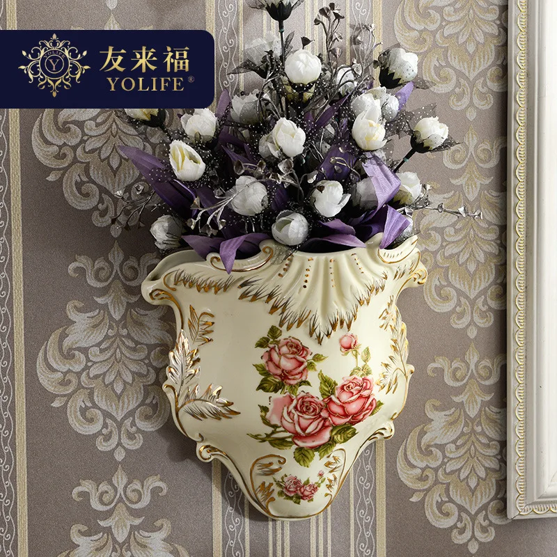 Living room wall decoration European style retro ceramic wall hanging flower arrangement creative home soft decoration 
Living room wall decoration European style retro ceramic wall hanging flower arrangement creative home soft decoration