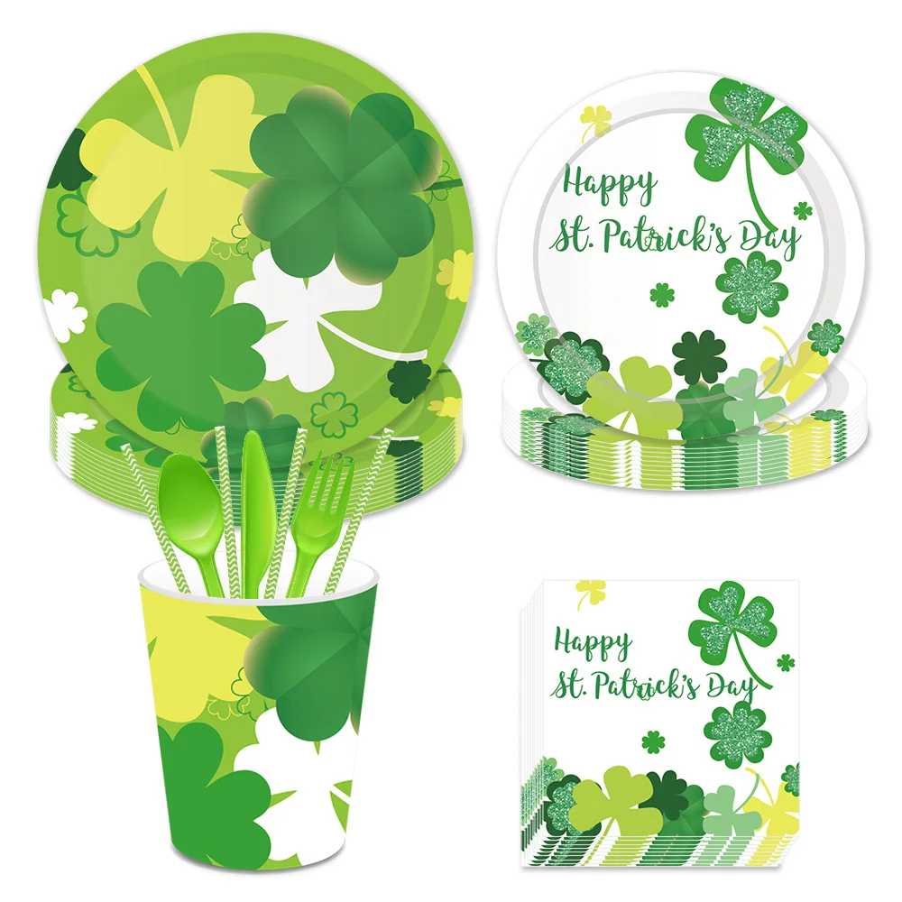 Ireland St. Patrick's Day Lucky Clover Festival Party Disposable Tableware Plates Cup Traditional Happy National Party Supplies
Ireland St. Patrick's Day Lucky Clover Festival Party Disposable Tableware Plates Cup Traditional Happy National Party Supplies