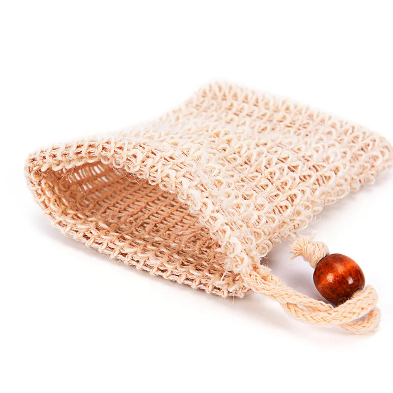 

1 Pcs New Natural Exfoliating Soap Bags Handmade Sisal mesh Soap Saver Pouch Bath Soaps Holder Bathroom Accessories