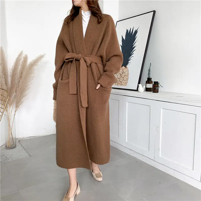 High Quality Sweater Cardigan Fall Mid-Length Thick Simple Fashion Leisure Women's Lace Up Knitted Jacket Windbreaker Robe M1066
High Quality Sweater Cardigan Fall Mid-Length Thick Simple Fashion Leisure Women's Lace Up Knitted Jacket Windbreaker Robe M1066