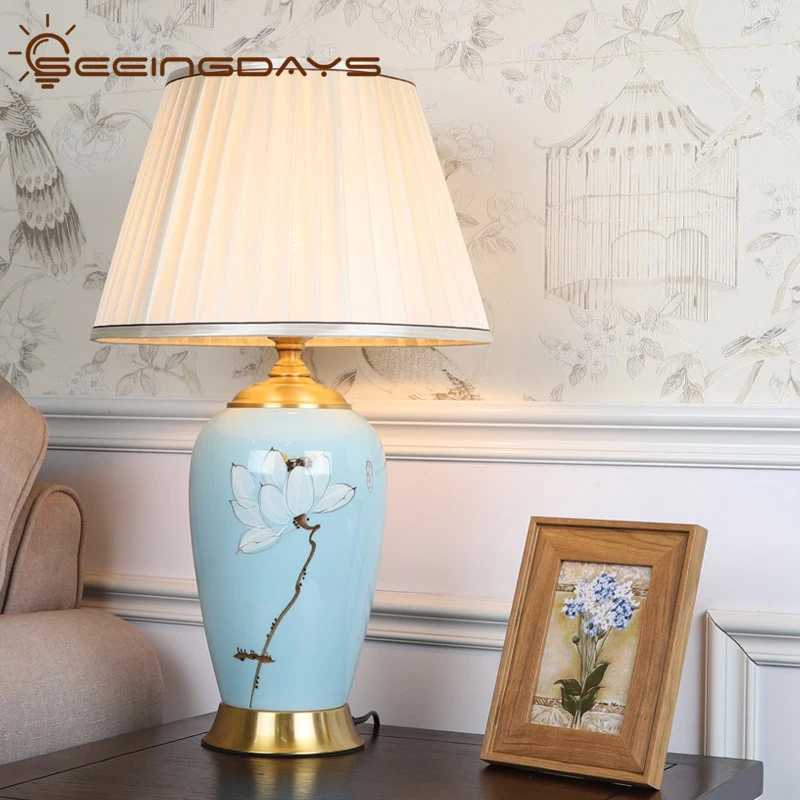 Chinese Style Blue Ceramic Table Lamp for Living Room Hand Painted Home Decorative Bedroom Light Bedside Lamps Home Decor
Chinese Style Blue Ceramic Table Lamp for Living Room Hand Painted Home Decorative Bedroom Light Bedside Lamps Home Decor