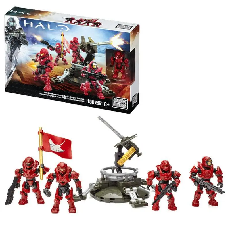 

Mattel Mega Bloks Halo Promethean Warriors Playset Fireteam Rhino Unsc Fireteam Taurus Playset Victor Squad Children Toy Gift