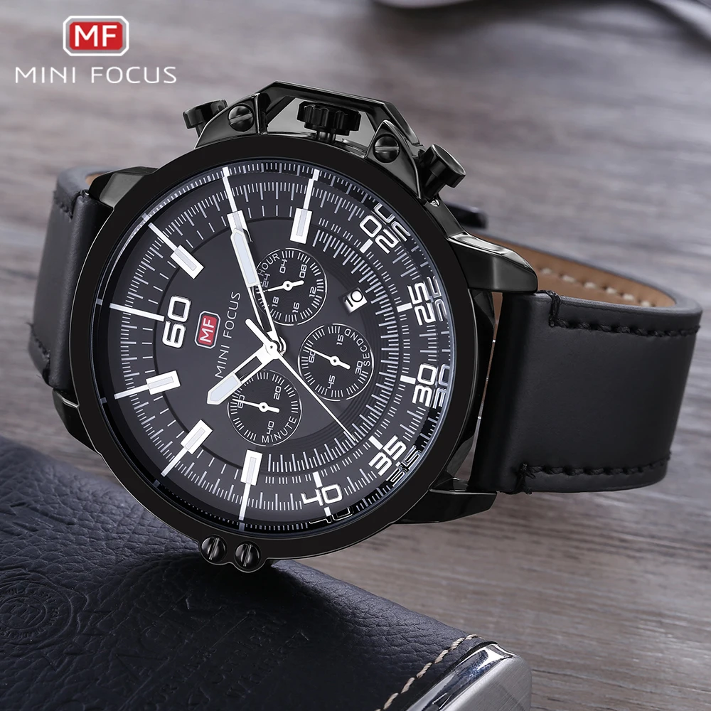 MINI FOCUS Fashion Business Men's Watch Wrist Watch Calendar Luminous Small Three Needle Waterproof Leather Strap Watch For Men 
MINI FOCUS Fashion Business Men's Watch Wrist Watch Calendar Luminous Small Three Needle Waterproof Leather Strap Watch For Men