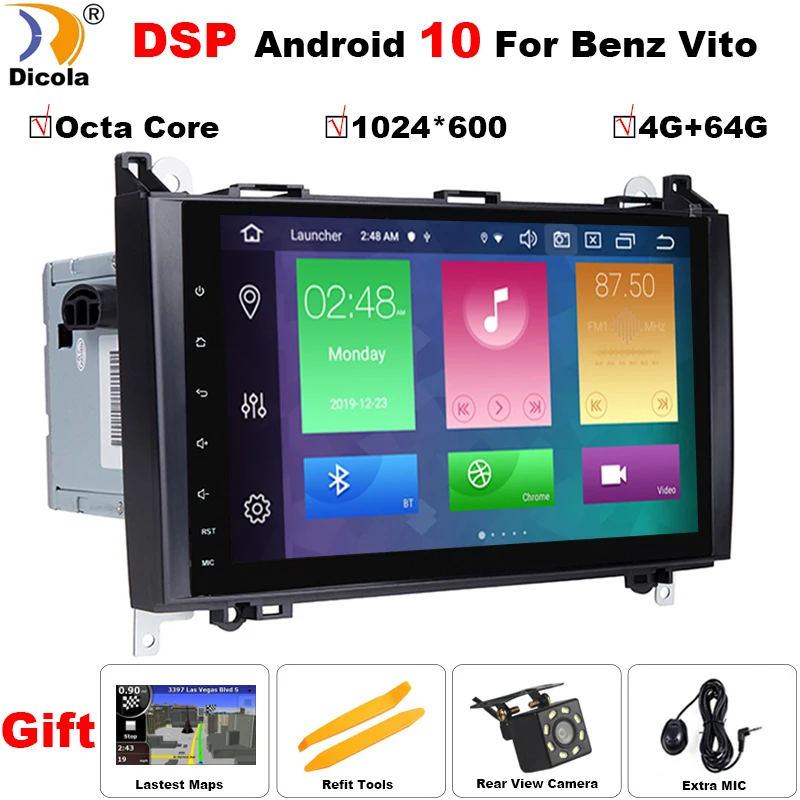 Автомагнитола PX5 DSP 9 "на Android 10 для Mercedes/Benz/Sprinter/B200/W245/B170/W209/W169 VW Crafter с BT 4G Wi-Fi