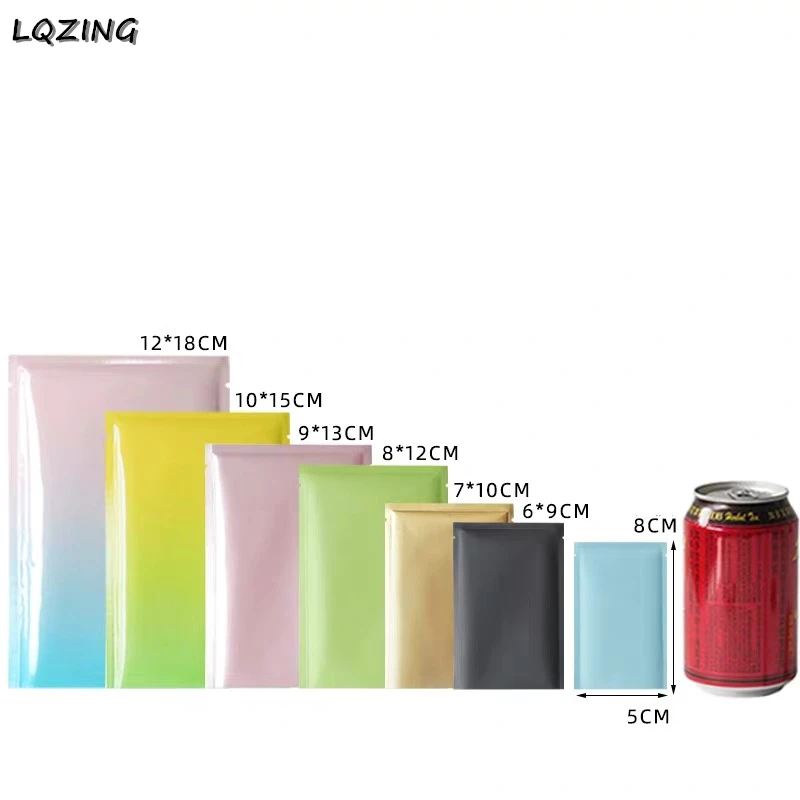 300Pcs 8*12cm Gradient Color Flat Open Top Aluminum Foil Bag Vacuum Heat Seal Packaging Pouches Food Coffee Tea Mylar Foil Bag
300Pcs 8*12cm Gradient Color Flat Open Top Aluminum Foil Bag Vacuum Heat Seal Packaging Pouches Food Coffee Tea Mylar Foil Bag