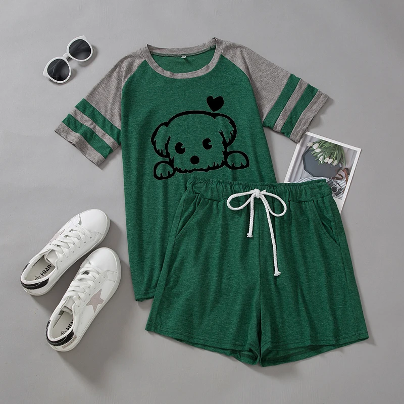 Patchwork T Shirt and Shorts Sets Women 2 Piece Outfits Pajamas Set Women Soft Pijama Cotton Summer Korean Cute Home Clothes
Patchwork T Shirt and Shorts Sets Women 2 Piece Outfits Pajamas Set Women Soft Pijama Cotton Summer Korean Cute Home Clothes
