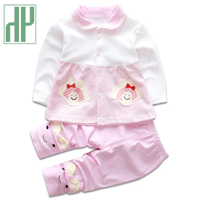 Новорожденный Ребенок девушки одежда весна осень детская одежда набор хлопка Дети детская одежда С Длинным Рукавом Костюмы 2 Шт. детские спортивный костюм набор