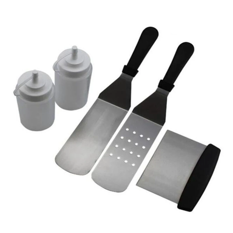 BBQ Tools Iron Plate BBQ Shovel 5 Pieces Set Black Kitchen Tool Kitchen Use Solid Heat Resistance
BBQ Tools Iron Plate BBQ Shovel 5 Pieces Set Black Kitchen Tool Kitchen Use Solid Heat Resistance