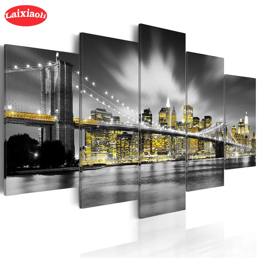 New 5D Round Diamond Painting Natural scenery city night view bridge Sticker Diamond diy Embroidery Home Decoration Mosaic5PCS
New 5D Round Diamond Painting Natural scenery city night view bridge Sticker Diamond diy Embroidery Home Decoration Mosaic5PCS