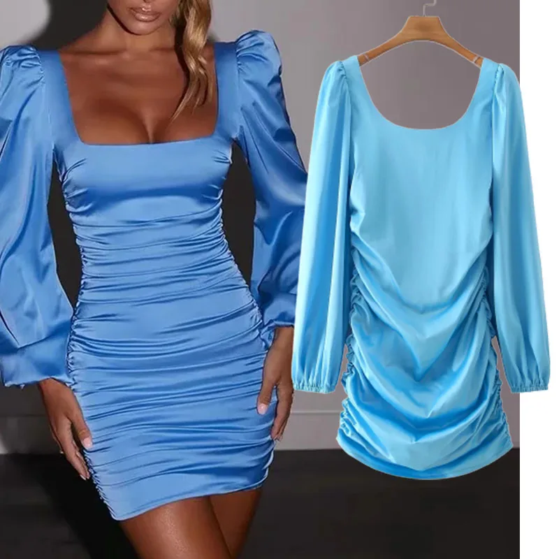 Xypskh Za Women Fashion Satin Sexy Bag Buttocks Mini Dress Vintage Long sleeves Backless Female Dresses Vestidos Mujer
Xypskh Za Women Fashion Satin Sexy Bag Buttocks Mini Dress Vintage Long sleeves Backless Female Dresses Vestidos Mujer