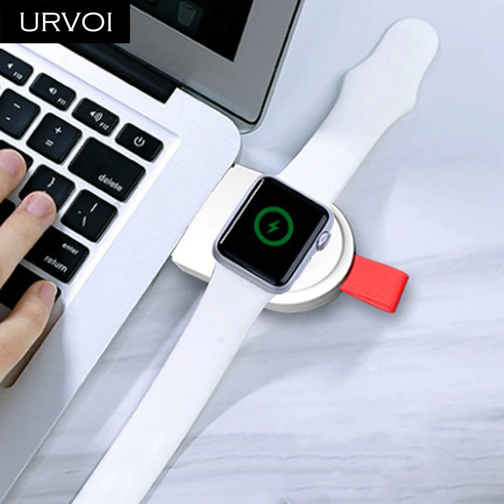 Беспроводное зарядное устройство URVOI для Apple Watch series 5 4 3 2 1 портативное USB удобная