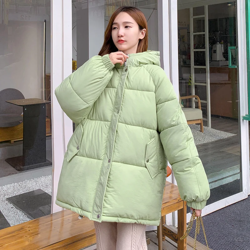 Korean Style Women Hooded Puffer Jacket Winter Thick Warm Cotton Padded Jacket for Female Oversized Solid Loose Bubble Coat
Korean Style Women Hooded Puffer Jacket Winter Thick Warm Cotton Padded Jacket for Female Oversized Solid Loose Bubble Coat