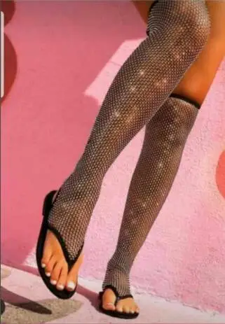 Sorbern Sexy Fishnet Boots Over The Knee High Heel Women Crystals Sparks Blingbling Pointy Toe Summer Boot Transgender Shoes
Sorbern Sexy Fishnet Boots Over The Knee High Heel Women Crystals Sparks Blingbling Pointy Toe Summer Boot Transgender Shoes