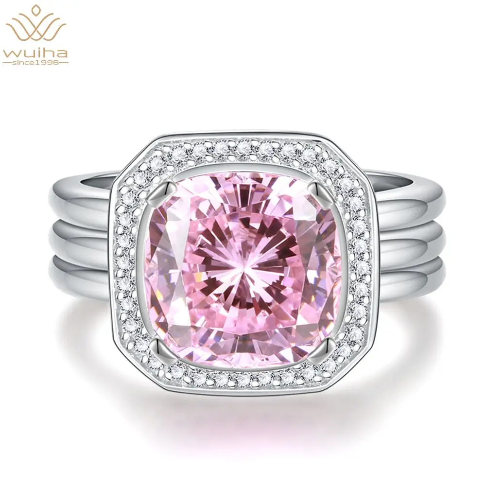 WUIHA Luxury 100% 925 Sterling Silver Princess Cut 10*10MM Pink Created Moissanite Gemstone Wedding Engagement Ring Fine Jewelry
WUIHA Luxury 100% 925 Sterling Silver Princess Cut 10*10MM Pink Created Moissanite Gemstone Wedding Engagement Ring Fine Jewelry