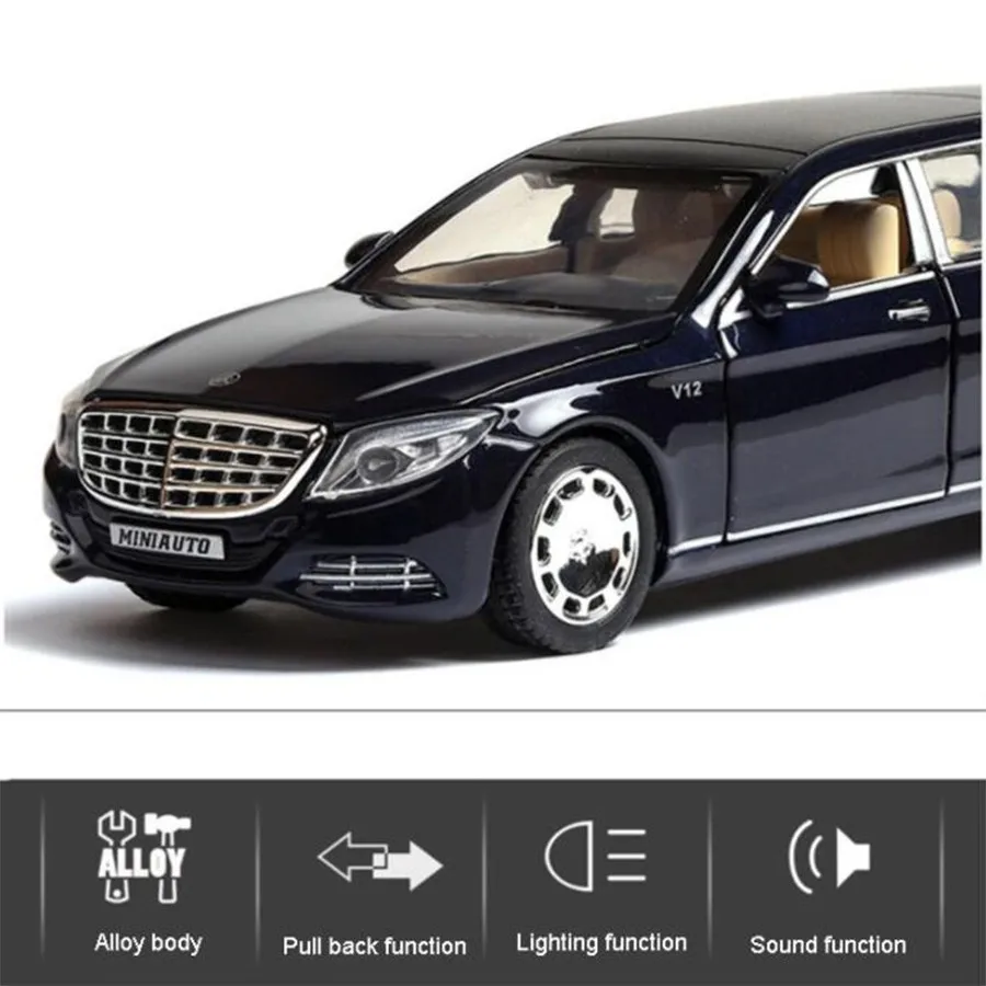 Diecast Model Car 1:32 Scale Maybach S650 Alloy Model Car Simulation Extended Edition Model Car Children's Toy Car Decoration
Diecast Model Car 1:32 Scale Maybach S650 Alloy Model Car Simulation Extended Edition Model Car Children's Toy Car Decoration