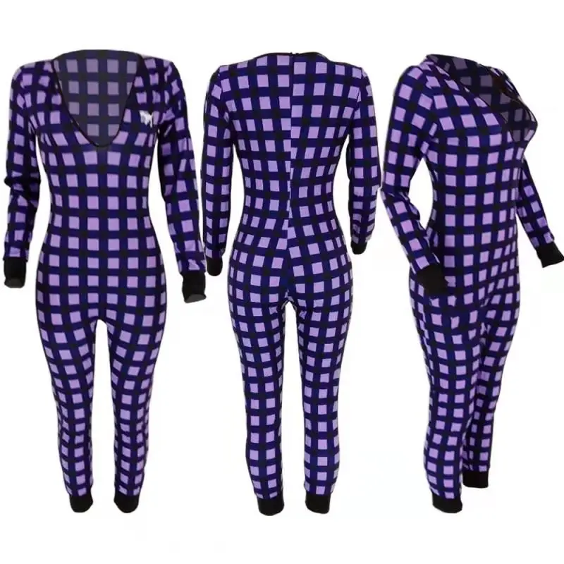 HAOOHU 2021 long sleeve plaid print zipper bodycon sexy jumpsuit spring summer women streetwear outfits body
HAOOHU 2021 long sleeve plaid print zipper bodycon sexy jumpsuit spring summer women streetwear outfits body