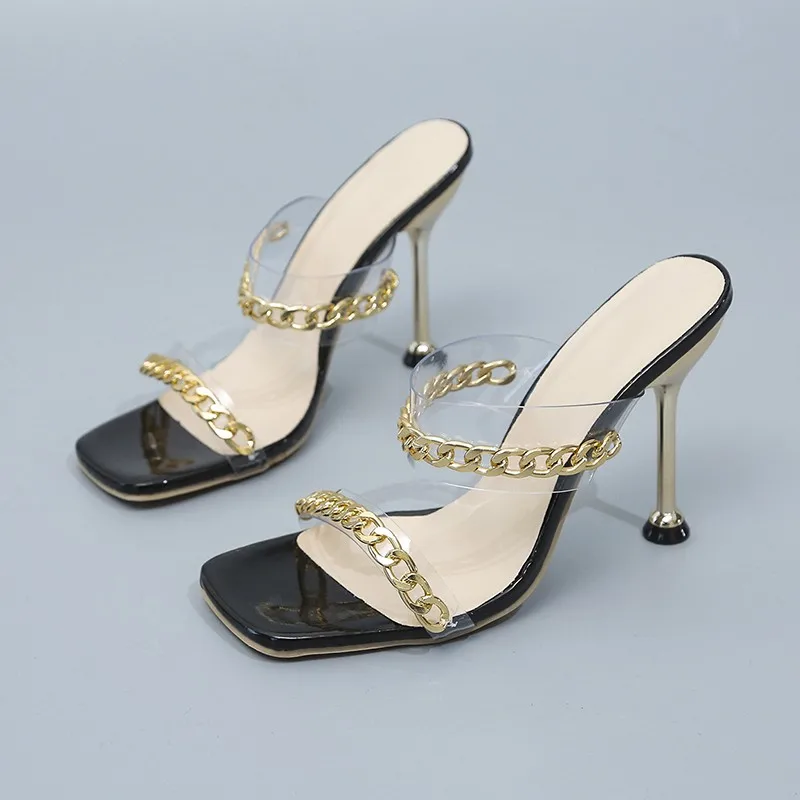 Туфли-лодочки женские на тонком высоком каблуке, сланцы, без застежки, стразы из ПВХ, модная дизайнерская обувь на лето 
Туфли-лодочки женские на тонком высоком каблуке, сланцы, без застежки, стразы из ПВХ, модная дизайнерская обувь на лето