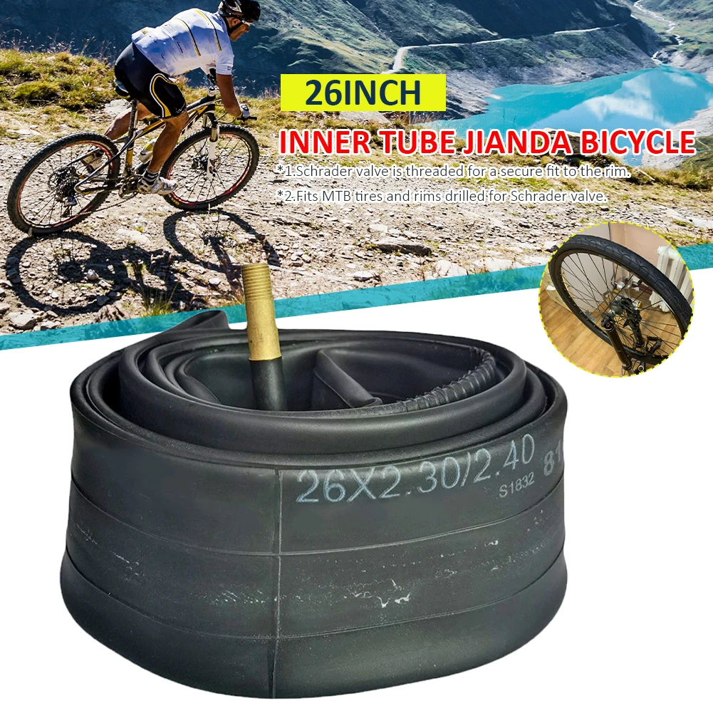 26 Inch Bike Inner Tube AV48L Schrader Valve Bicycle Tube Compatible with 26*2.3-2.4 Bike Tire Tubes High Quality
26 Inch Bike Inner Tube AV48L Schrader Valve Bicycle Tube Compatible with 26*2.3-2.4 Bike Tire Tubes High Quality