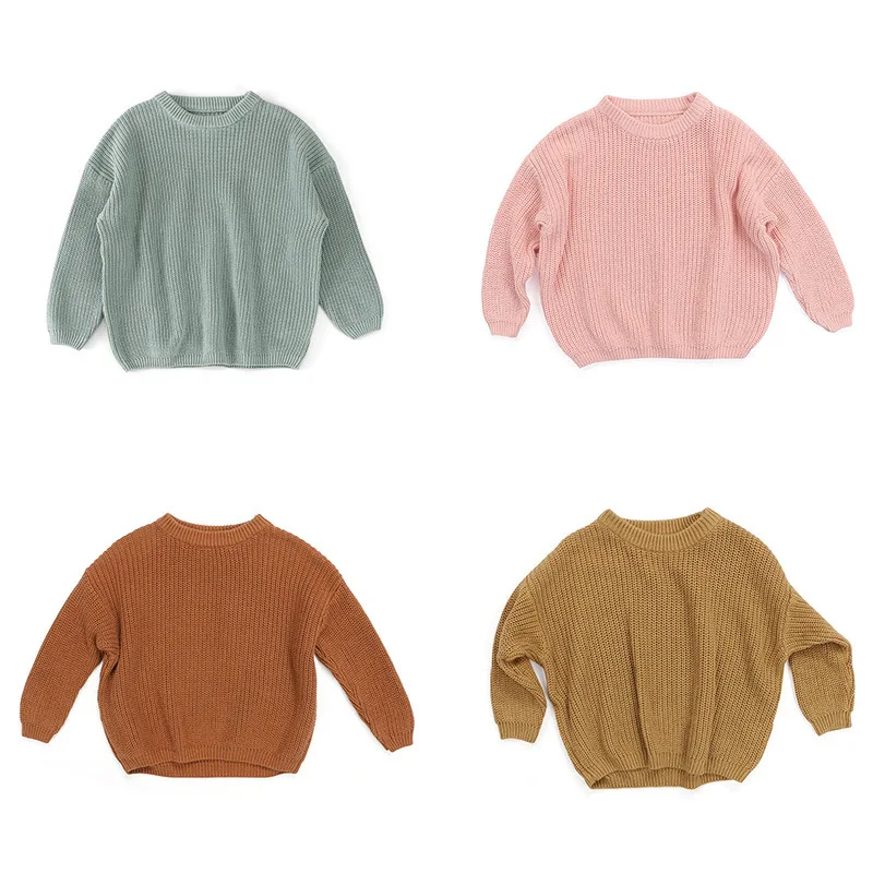 Ecavus Children's Knitted Sweater New Autumn and Winter Girls Pure Color Simple Sweater Crockid Christmas Baby Clothes 
Ecavus Children's Knitted Sweater New Autumn and Winter Girls Pure Color Simple Sweater Crockid Christmas Baby Clothes