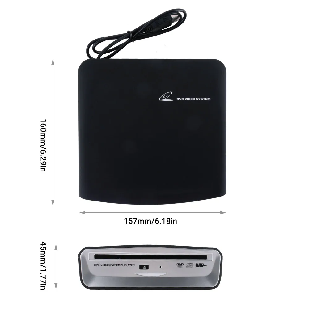 Universal External Car CD System MP3 HD Video Player With USB PowerP Compatible with PC TV Android Head Unit Stereo
Universal External Car CD System MP3 HD Video Player With USB PowerP Compatible with PC TV Android Head Unit Stereo