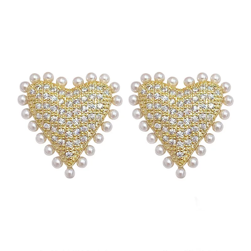 Fashion Pearl Heart Stud Earrings for Women Gold-Plated Wedding Jewelry Romantic Lover Gifts Designer Luxury Geometric Earrings
Fashion Pearl Heart Stud Earrings for Women Gold-Plated Wedding Jewelry Romantic Lover Gifts Designer Luxury Geometric Earrings