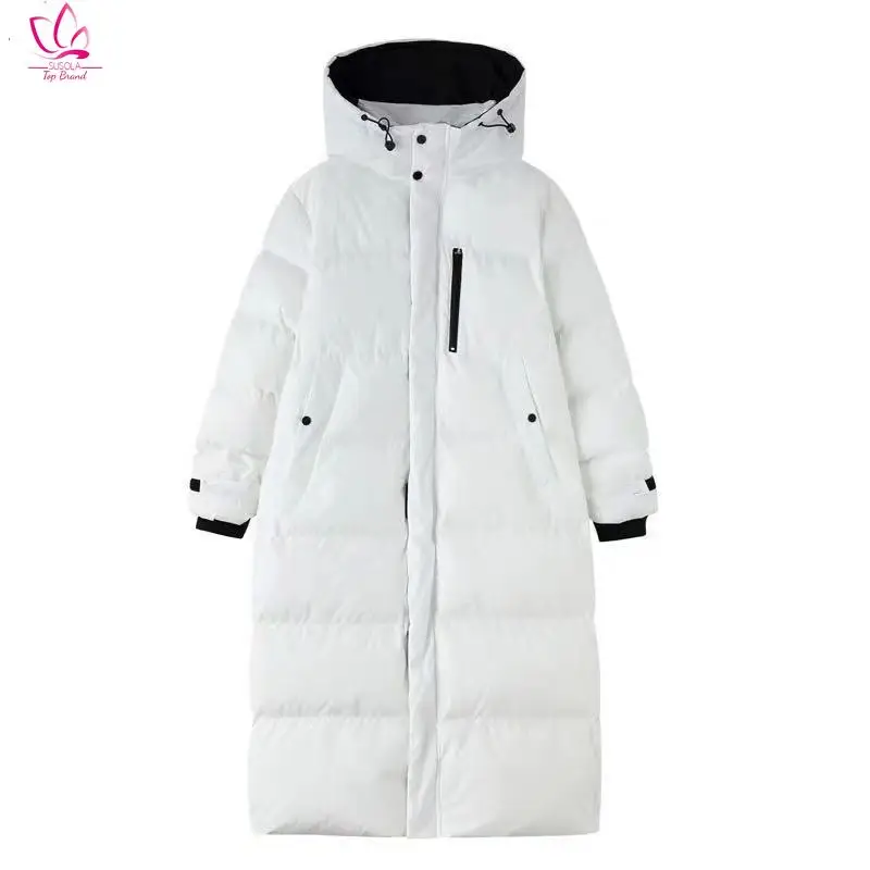 

Зимние женские пуховики-пуховики, белые мешковатые Утепленные Пальто с капюшоном, корейская модная эксклюзивная одежда, пуховики с хлопков...