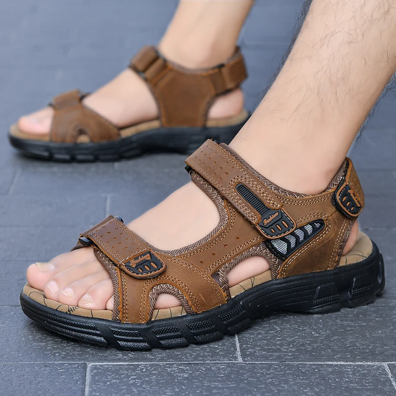 Summer Men's Sandals Genuine Leather Men's Beach Sandals Outdoor Fashion Men's Footwear Soft Breathable Men's Shoes Hot sale
Summer Men's Sandals Genuine Leather Men's Beach Sandals Outdoor Fashion Men's Footwear Soft Breathable Men's Shoes Hot sale