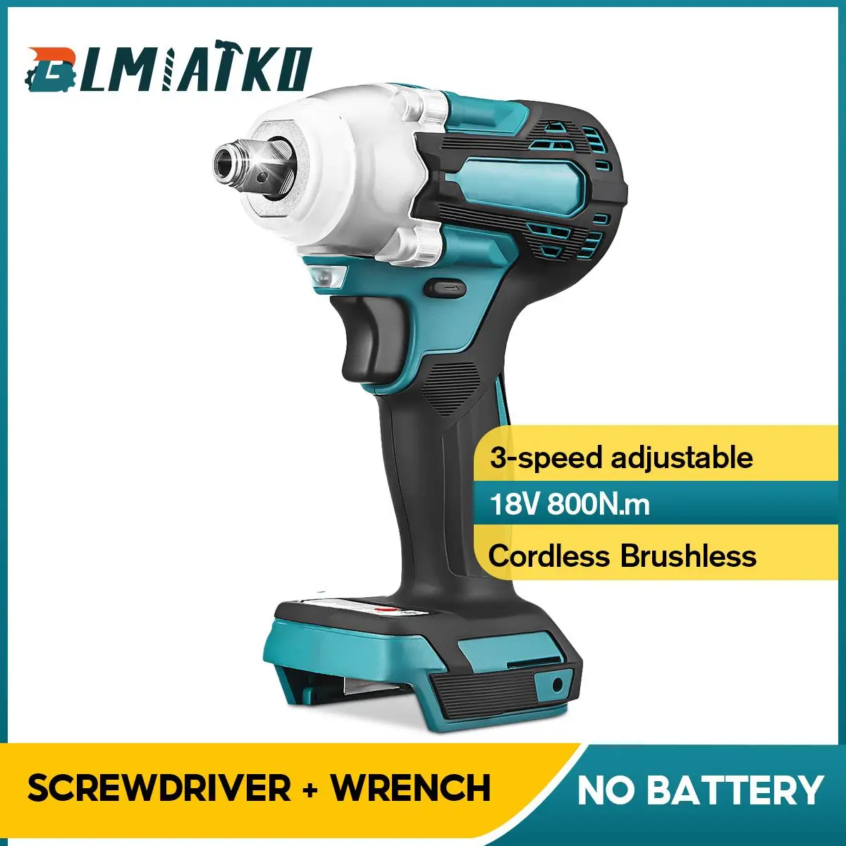 800N.M 3 In 1 Brushless Electric Impact Wrench 1/2 inch Power Tool Electric Wrench Drill Screwdriver For Makita 18V Battery
800N.M 3 In 1 Brushless Electric Impact Wrench 1/2 inch Power Tool Electric Wrench Drill Screwdriver For Makita 18V Battery