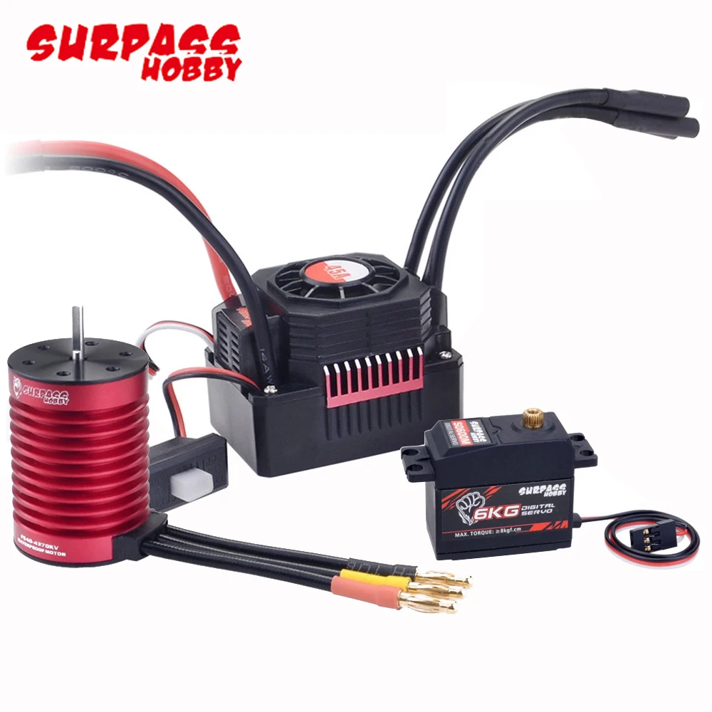 

Surpass Hobby Waterproof F540 Combo 3000KV/4370KV Brushless Motor With 45A 2-3S Brushless ESC For 1/10 RC Car Off-road Buggy Toy
