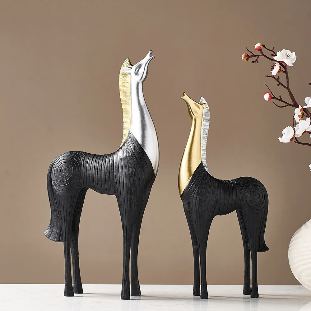 Resin Dark Horse Animal Shape Statue Modern Home Accessories Sculpture Living Room Study Ornaments Desktop Decoration Craft Gift
Resin Dark Horse Animal Shape Statue Modern Home Accessories Sculpture Living Room Study Ornaments Desktop Decoration Craft Gift
