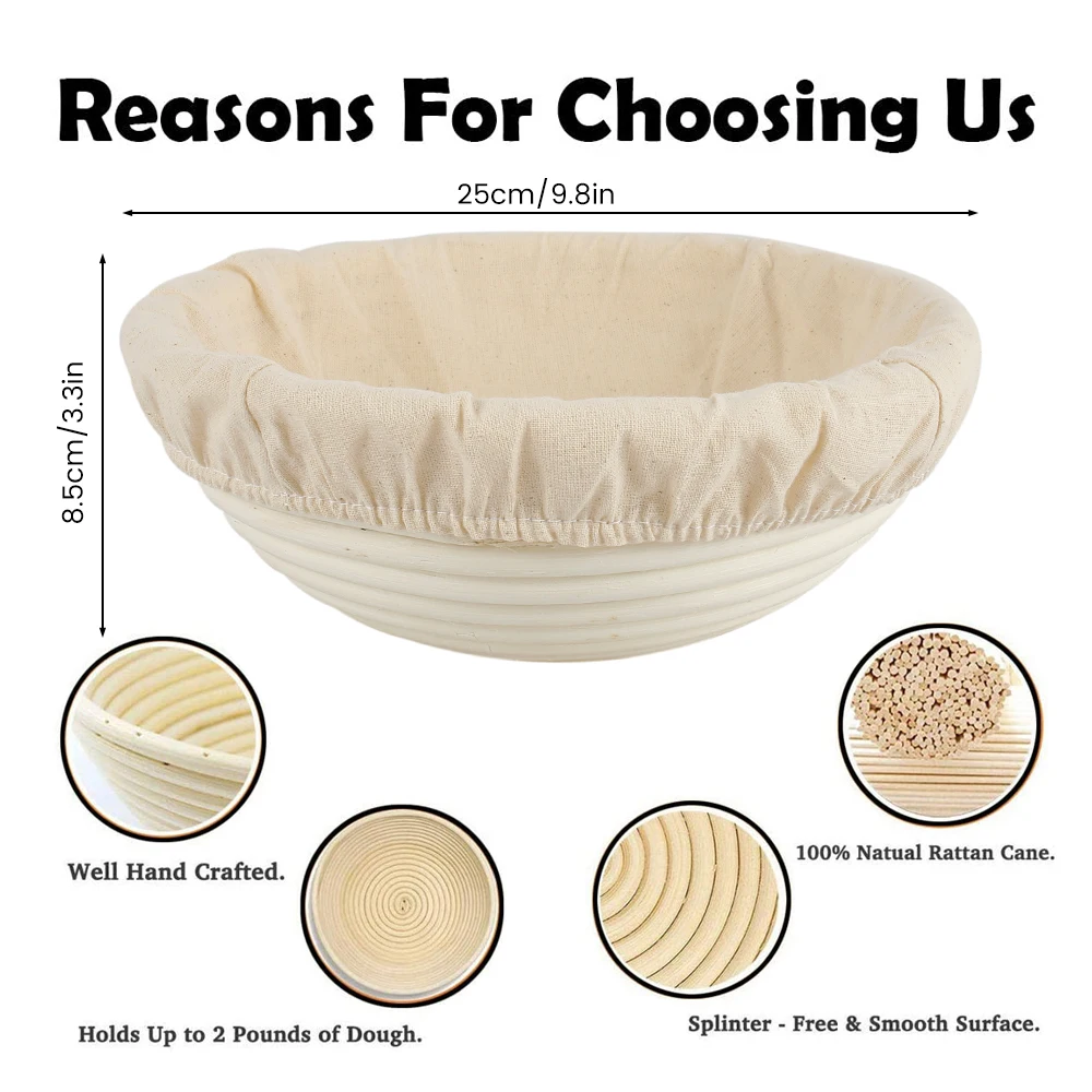 Natural Rattan Fermentation Basket Bread Proofing Basket Rattan Wicker Dough Fermentation Sourdough Banneton Bread Basket
Natural Rattan Fermentation Basket Bread Proofing Basket Rattan Wicker Dough Fermentation Sourdough Banneton Bread Basket