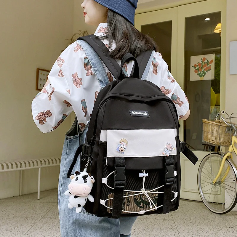 2021 New buckle badge Fashion contrast color cute student one-shoulder schoolbag College style outing travel women's backpack
2021 New buckle badge Fashion contrast color cute student one-shoulder schoolbag College style outing travel women's backpack