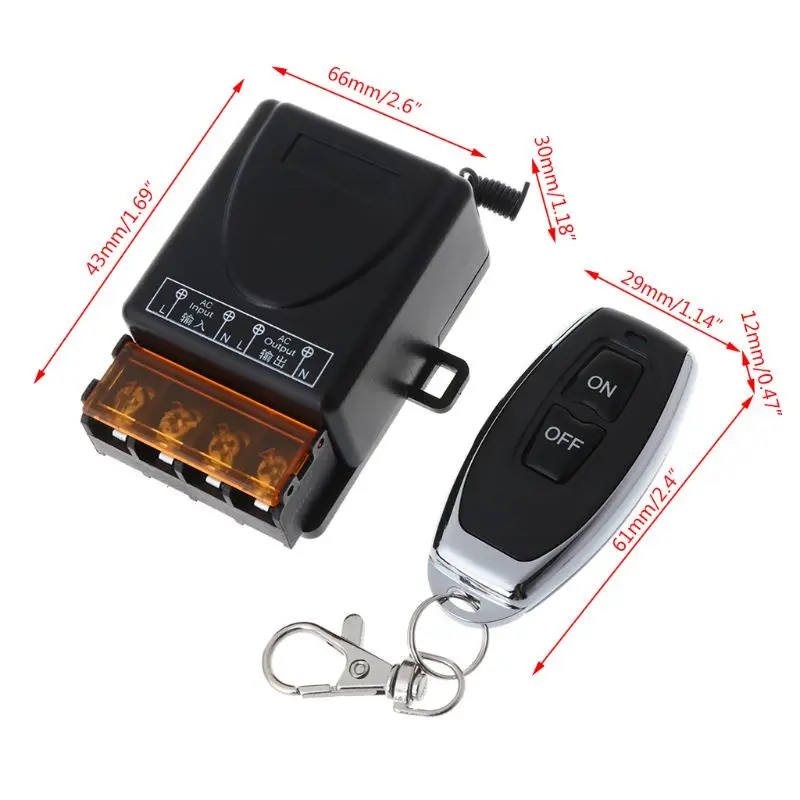 

433MHZ 315MHZ Wireless RF Remote Control Switch AC 60V-280V 1CH 30A Relay Receiver+1CH Remote For lampsWater pump