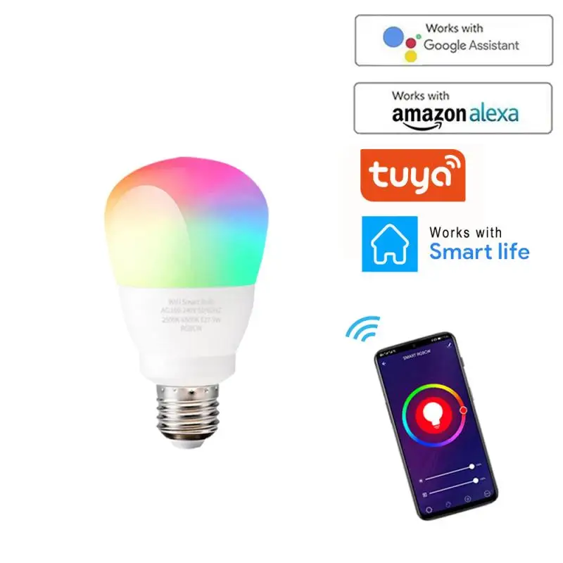 Умная лампочка 9 Вт RGB с голосовым управлением, светодиодсветильник лампочка RGB с регулируемой яркостью E27 E26 WiFi, Волшебная светодиодная ламп...
Умная лампочка 9 Вт RGB с голосовым управлением, светодиодсветильник лампочка RGB с регулируемой яркостью E27 E26 WiFi, Волшебная светодиодная ламп...