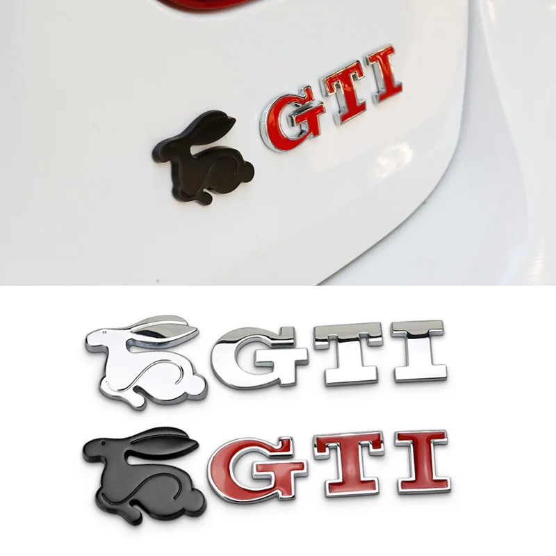 Металлические 3d наклейки в виде кролика для VW GTI Polo 5 7 Golf B5 B7 Passat Magotan Scirocco Jetta Beetle GTD