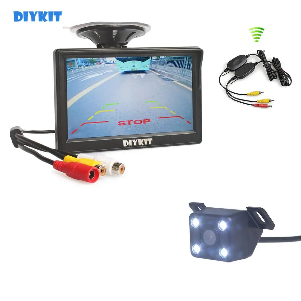 DIYKIT Wireless 5 inch LCD Display Rear View Car Monitor + LED Color Night Vision Car Camera Parking Security System Kit
DIYKIT Wireless 5 inch LCD Display Rear View Car Monitor + LED Color Night Vision Car Camera Parking Security System Kit