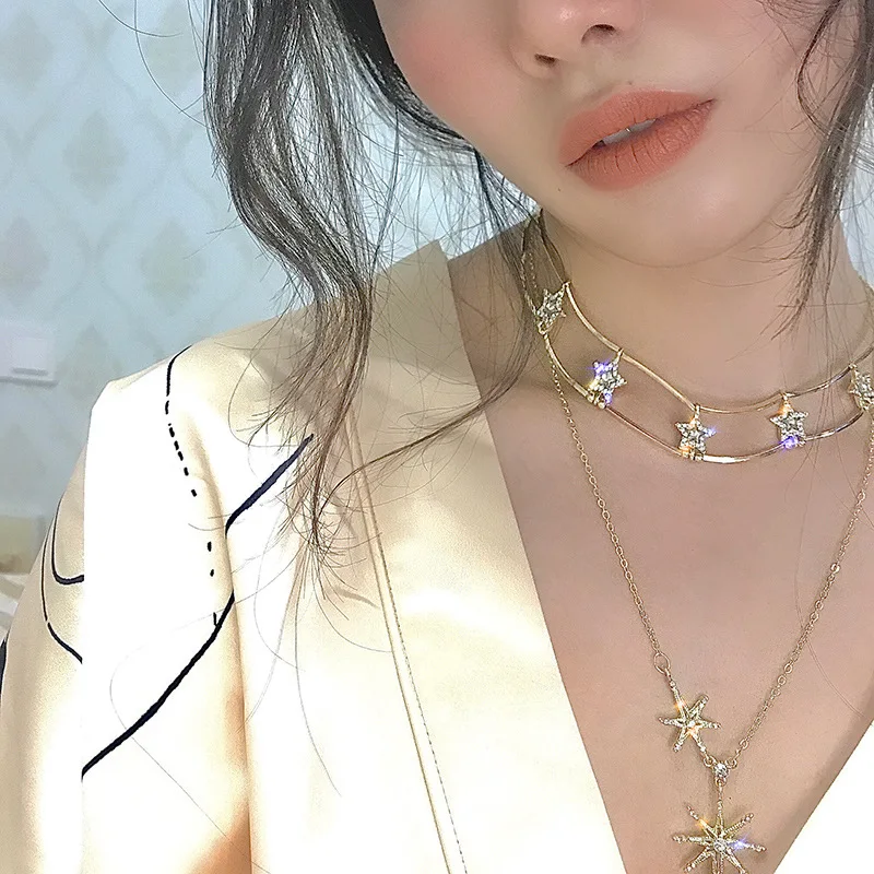 Korean Temperament Colorful Chao Personality Trendy Neck Chain Chocker Star Clavicle Women Necklace
Korean Temperament Colorful Chao Personality Trendy Neck Chain Chocker Star Clavicle Women Necklace