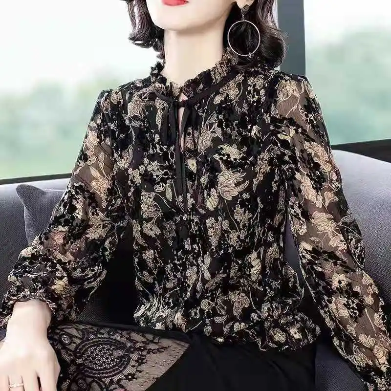 Spring And Summer Floral Chiffon Shirt New Style Top Fashion Long-Sleeved Loose Ladies Bottoming Shirt
Spring And Summer Floral Chiffon Shirt New Style Top Fashion Long-Sleeved Loose Ladies Bottoming Shirt