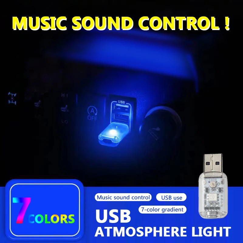 Car Ambient Light Colorful Night Light Mini USB Atmosphere Light Touch Music Control LED Decorative Light Lamp Car Accessories
Car Ambient Light Colorful Night Light Mini USB Atmosphere Light Touch Music Control LED Decorative Light Lamp Car Accessories