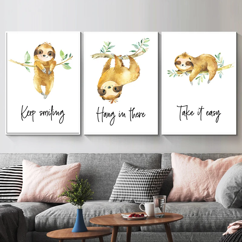 Nordic Style Modular Poster and Print Canvas Painting Cute Sloth Tree Cartoon Animal Wall Art Pictures for Children Room Decor
Nordic Style Modular Poster and Print Canvas Painting Cute Sloth Tree Cartoon Animal Wall Art Pictures for Children Room Decor