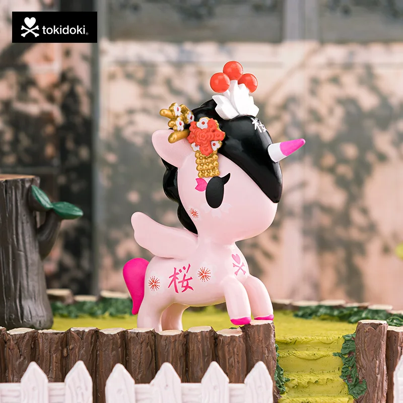 Оригинальная Аниме Фигурка Tokidoki вишневый цвет единорог глухая коробка игрушка с