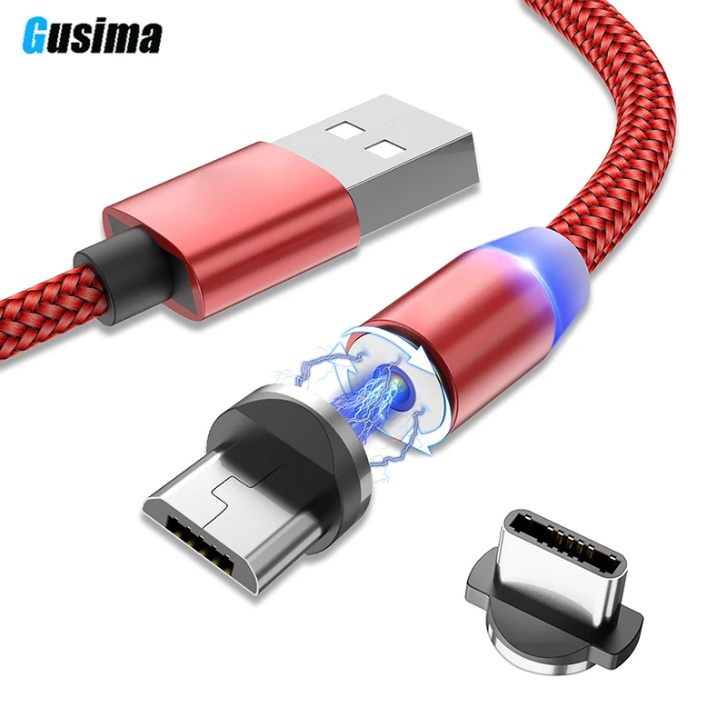 СВЕТОДИОДНЫЙ Магнитный зарядный 2А кабель для зарядки телефона usb type c быстрое