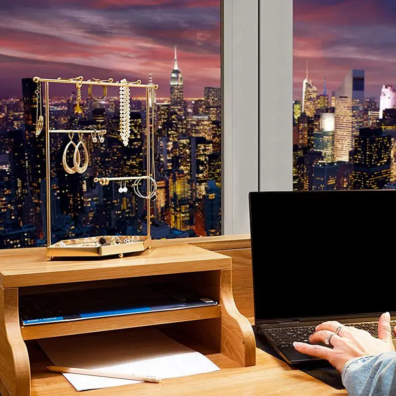 Jewelry Storage Box with Frame Base, Bracelet and Necklace Hook, Ring Tree, Earring Holder
Jewelry Storage Box with Frame Base, Bracelet and Necklace Hook, Ring Tree, Earring Holder