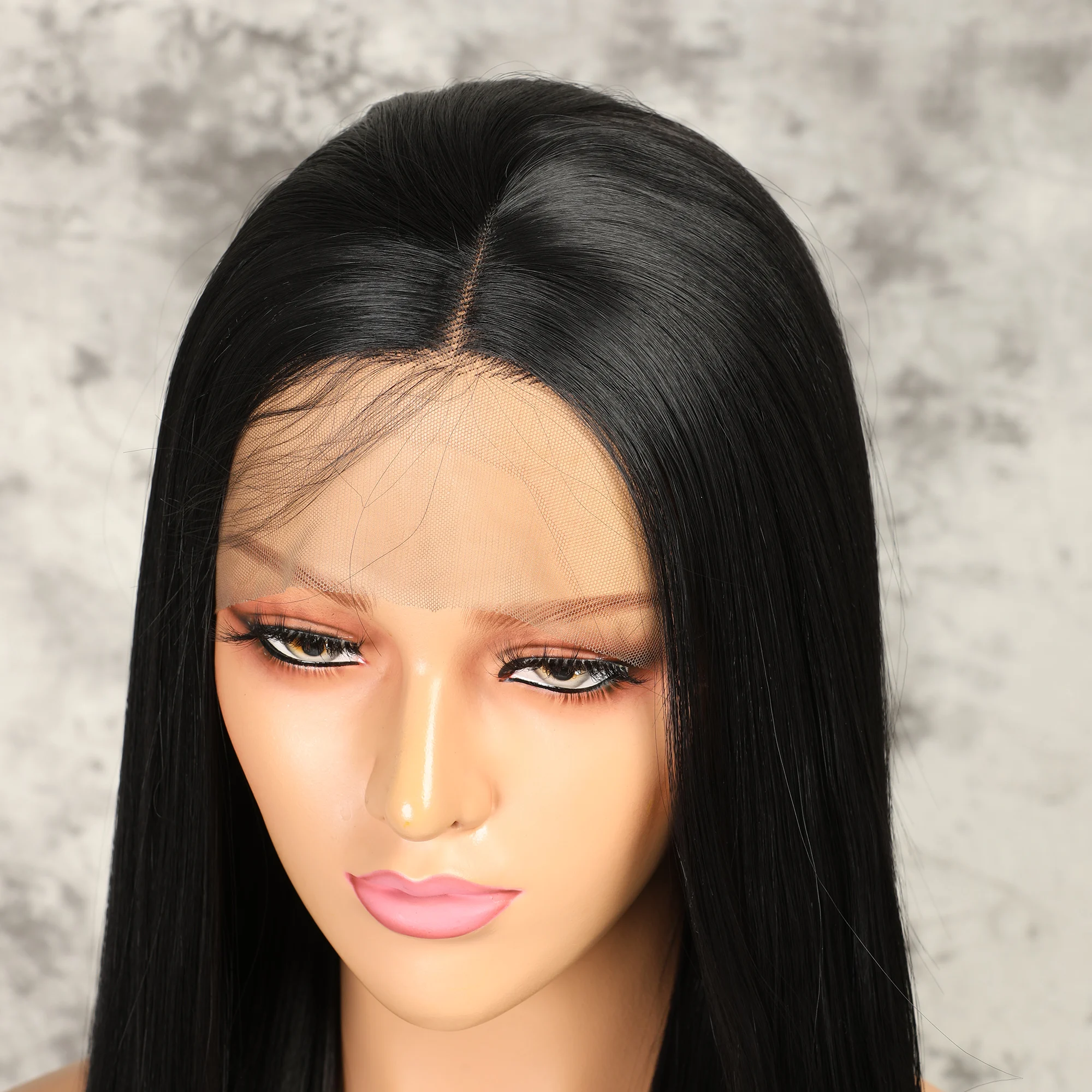26 Inch Long Black Silky Straight Synthetic Lace Front Wigs For Women With Baby Hair Preplucked Glueless Heat Resistant Fiber 
26 Inch Long Black Silky Straight Synthetic Lace Front Wigs For Women With Baby Hair Preplucked Glueless Heat Resistant Fiber