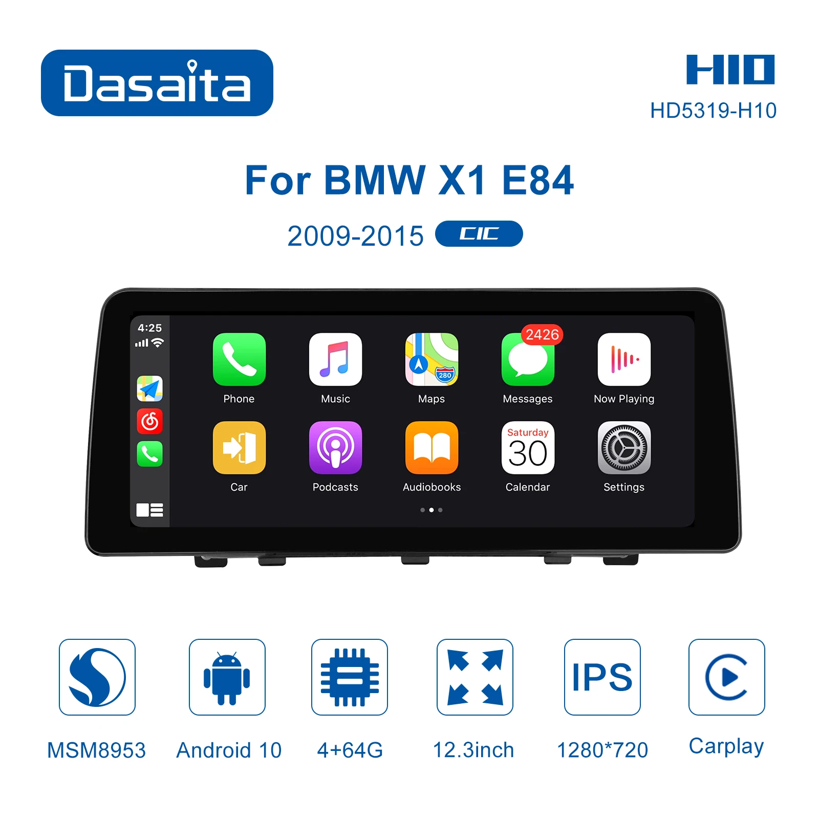 Dasaita H10 carplay radio for BMW X1 E84 2009-2015 with Apple Carplay GPS android 10 Auto 12.3" 1920*720 4G RAM 64G ROM 8 core
Dasaita H10 carplay radio for BMW X1 E84 2009-2015 with Apple Carplay GPS android 10 Auto 12.3" 1920*720 4G RAM 64G ROM 8 core