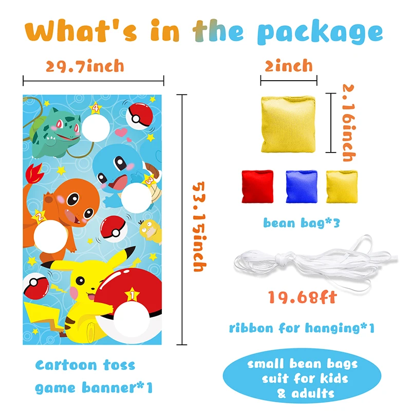 Cartoon Toss Games with 4 Bean Bags Indoor Outdoor Throwing Supplies for Children and Adults Carnival Banner for Parties Decor
Cartoon Toss Games with 4 Bean Bags Indoor Outdoor Throwing Supplies for Children and Adults Carnival Banner for Parties Decor