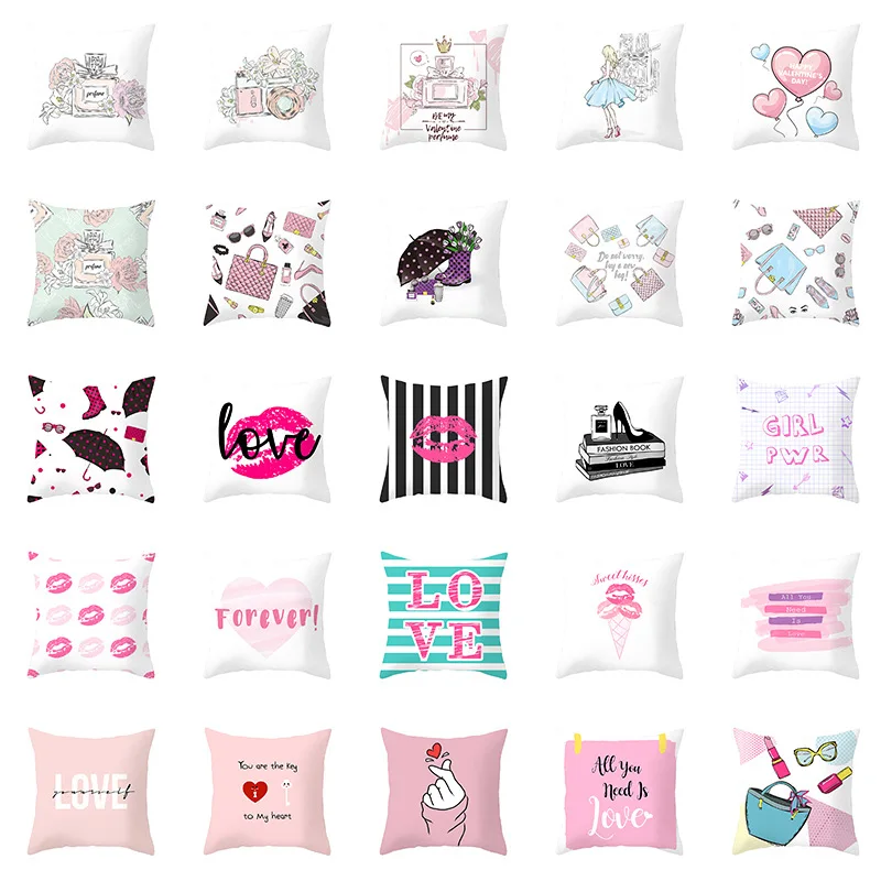 Fashion Girl Perfume Bottles Cushion Cover Hand Painted Bag Lipstick Floral Polyester Pillowcase Valentine's Day Gift Home Decor
Fashion Girl Perfume Bottles Cushion Cover Hand Painted Bag Lipstick Floral Polyester Pillowcase Valentine's Day Gift Home Decor